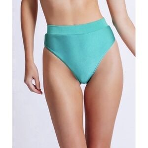 PatBO Women Size Large High Leg Bikini Bottom Curaçao Luxury